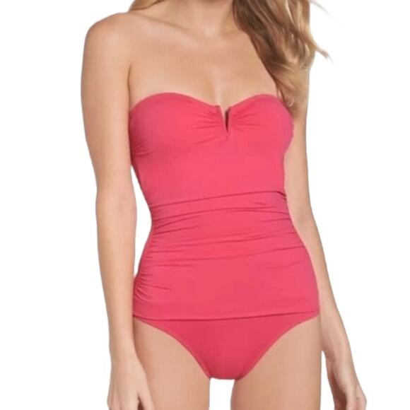 Tommy Bahama swimsuit Ruched tummy control convertible one piece pink size 4 - Picture 1 of 6